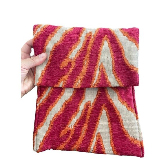 Womens Crossbody Shoulder Bag One Size Pink Orange Tapestry Flap Front Colorful - Picture 9 of 12